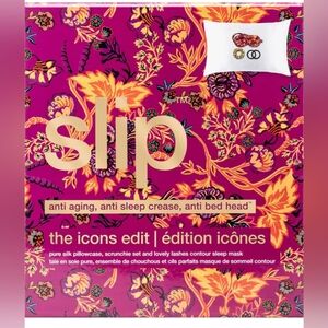 Slip Silk Pillowcase and Accessories Set - Floral Design